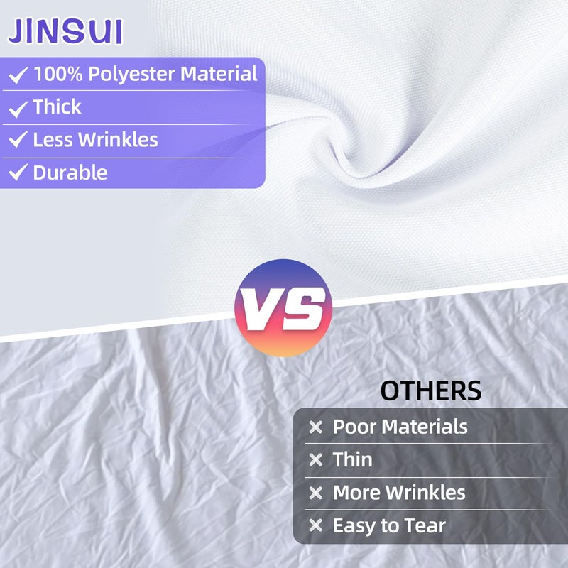 JINSUI White Backdrop for Photoshoot, 10x10 ft Photo Backdrop Curtain Double-Side for Photography, Polyester Fabric White Background Screen for Photographic Studio Baby Picture Party Prop (Backdrop Only) - Image 4