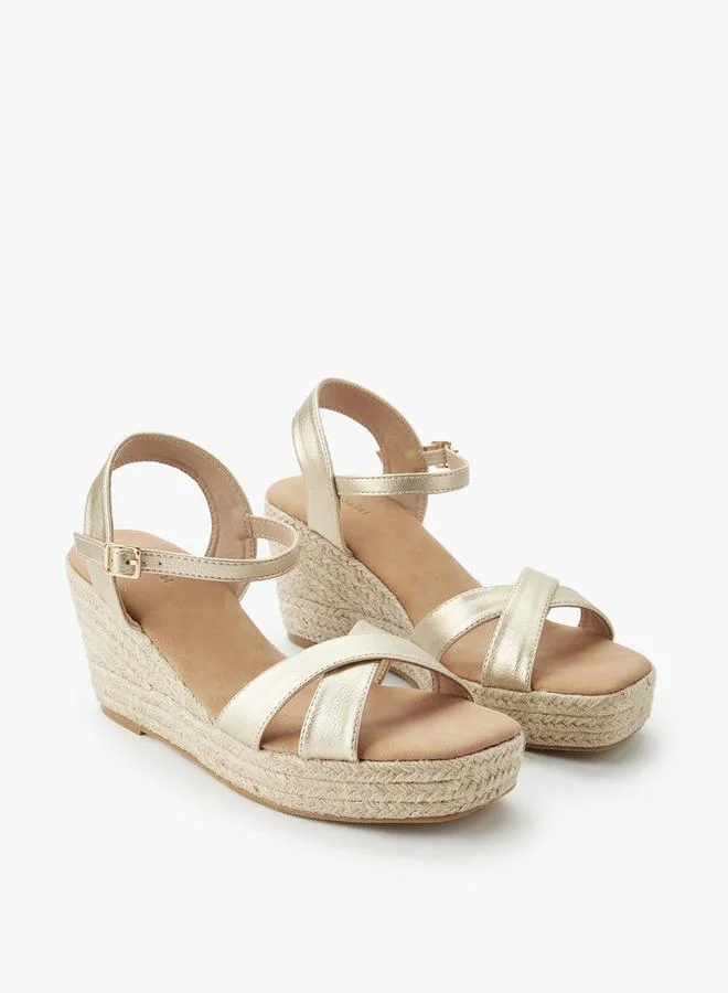 Peppermint Gold Women Wedge Heel Espadrilles for Women | Best Price UAE