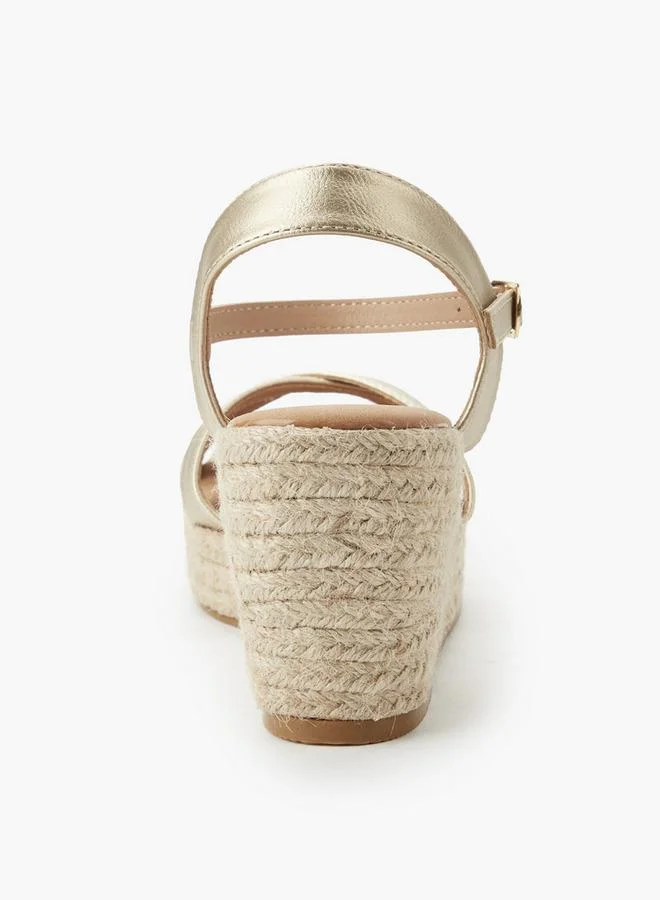 Peppermint Gold Women Wedge Heel Espadrilles for Women | Best Price UAE