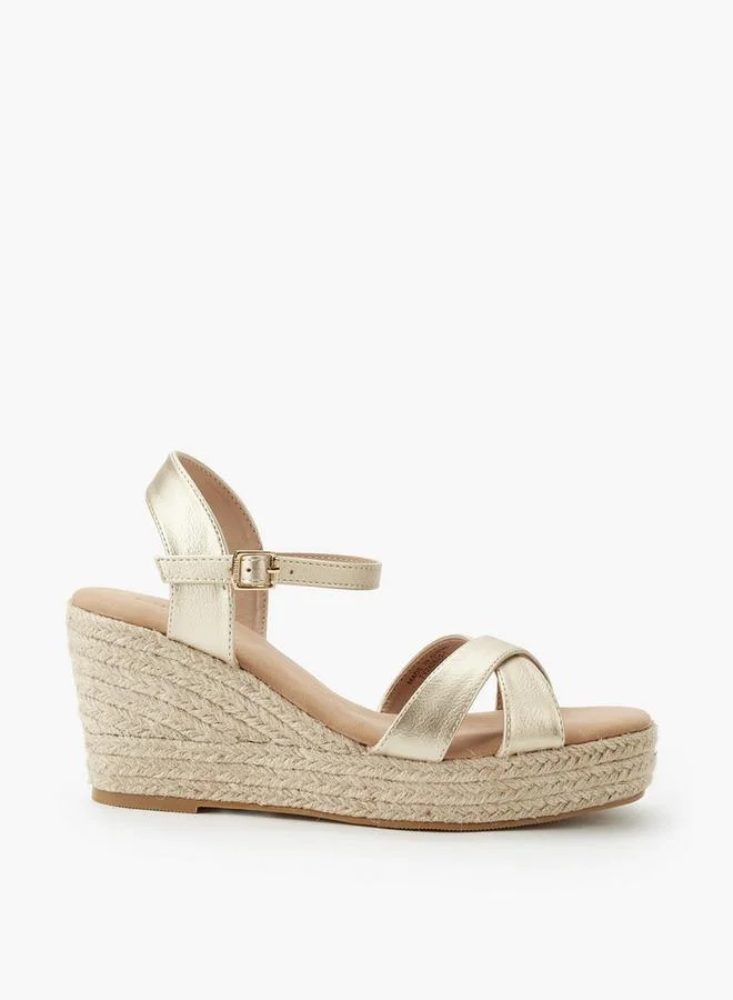 Peppermint Gold Women Wedge Heel Espadrilles for Women | Best Price UAE
