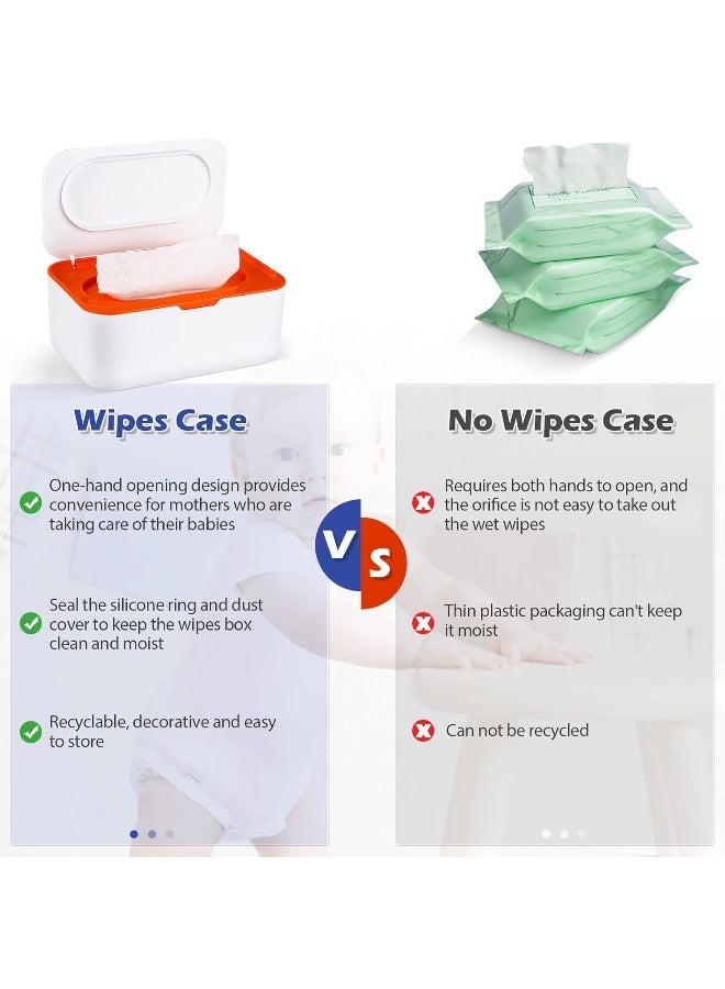 Flenpptly Baby Wipes Dispenser, Wipes Case Baby Wipe Holder Keeps Wipes Fresh, Non-Slip, Easy Open & Close (Orange) - Image 3