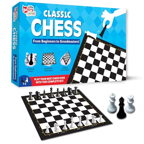 Little Berry Classic Chess for Kids & Adults | Beginner Chess Set with 14” Inch Foldable Board & Pieces | Strategy Board Game | Portable & Travel Friendly | Learning Instructions Included - Image 1