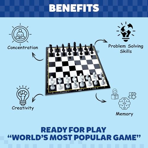 Little Berry Classic Chess for Kids & Adults | Beginner Chess Set with 14” Inch Foldable Board & Pieces | Strategy Board Game | Portable & Travel Friendly | Learning Instructions Included - Image 3