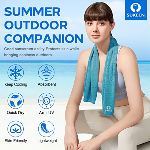 Sukeen 4 Pack Cooling Towels (40"x12"),Ice Towel,Soft Breathable Chilly Towel,Microfiber Towel for Yoga,Sport,Running,Gym,Workout,Camping,Fitness,Workout & More Activities - Image 2