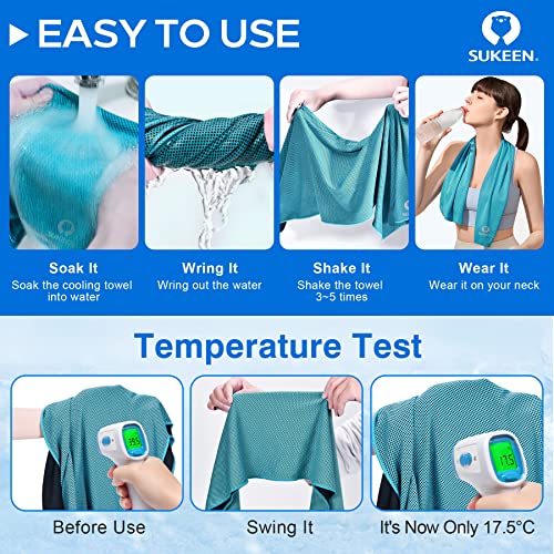 Sukeen 4 Pack Cooling Towels (40"x12"),Ice Towel,Soft Breathable Chilly Towel,Microfiber Towel for Yoga,Sport,Running,Gym,Workout,Camping,Fitness,Workout & More Activities - Image 4