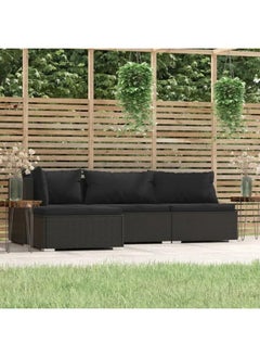 Modern 4 Piece Garden Lounge Set with Cushions Black Poly Rattan - pzsku/Z54C6757B9208DDC5CC00Z/45/_/1696399264/9bd2d5d2-7029-45ea-9497-8814d4e1cf1c