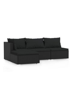 Modern 4 Piece Garden Lounge Set with Cushions Black Poly Rattan - pzsku/Z54C6757B9208DDC5CC00Z/45/_/1731503631/0d09a4d6-66d7-413a-8ddc-9ba01eb0f9a1