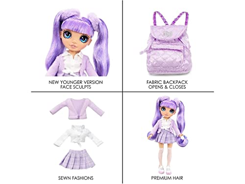 Rainbow High Jr High Violet Willow - 9-inch Purple Fashion Doll with Doll Accessories- Open and Closes Backpack, Great Gift for Kids 6-12 Years Old and Collectors - Image 5