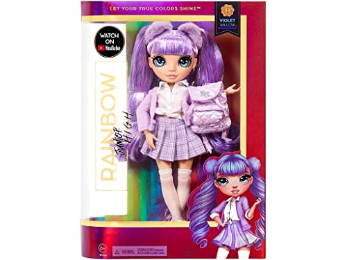 Rainbow High Jr High Violet Willow - 9-inch Purple Fashion Doll with Doll Accessories- Open and Closes Backpack, Great Gift for Kids 6-12 Years Old and Collectors - Image 2