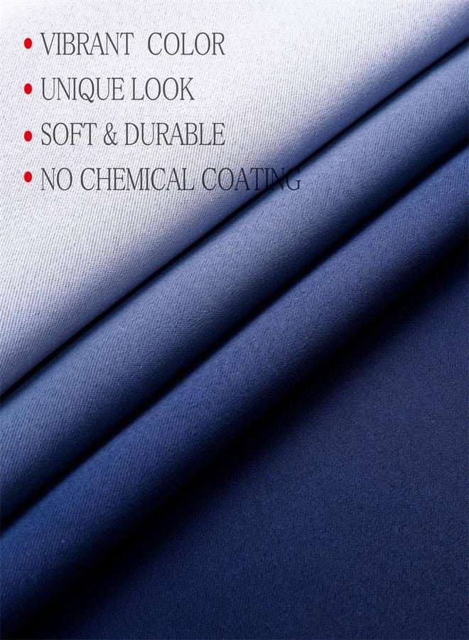 MIUCO Blackout Curtains & Drapes for Bedroom Living Room 84 Inches Long Navy Blue and White Room Darkening Ombre Curtains Rod Pocket & Back Tab Curtains Thermal Insulated Light Blocking 2 Panels Set - Image 5