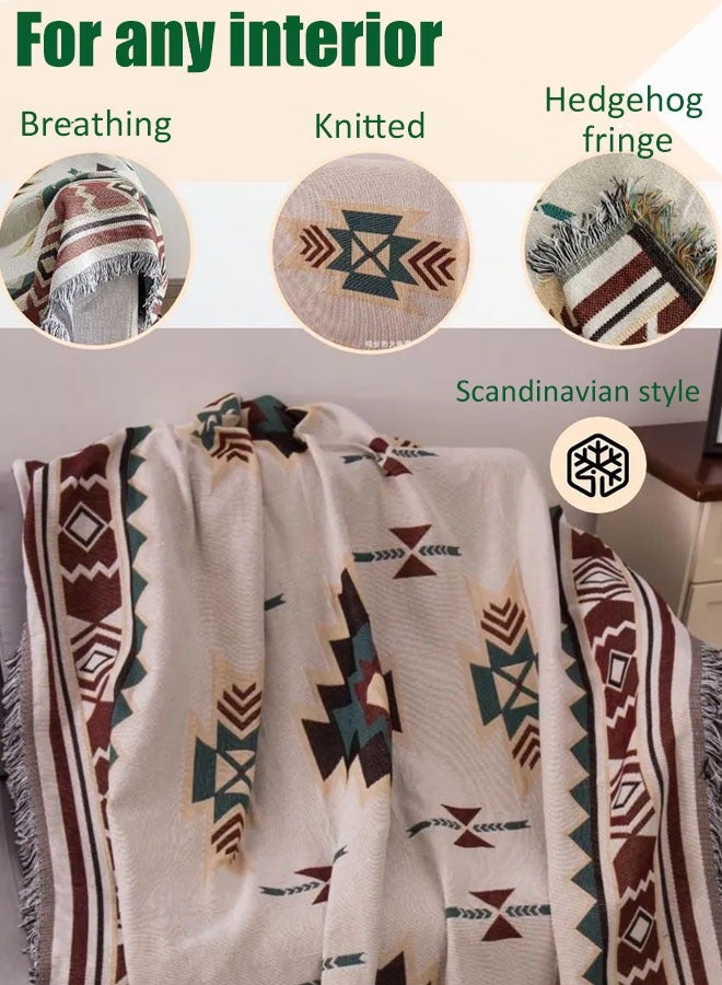 Optico Sofa Slipcover 3 Seater Sofa Cover Double Side Couch Covers Fashion Nordic Style Knitted Tassel Decor Woven Sofa Blanket for Bed Washable Soft Throw Blanket Non-Slip Large Size 180 * 230CM - Image 5