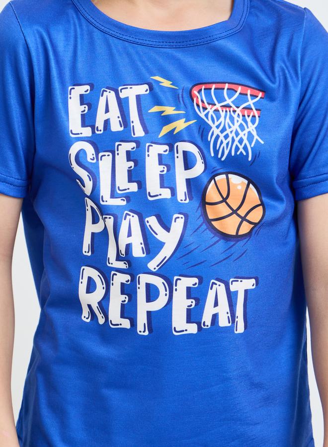 Styli Boys Graphic Print T-Shirt and Cuffed Pyjama Set - Image 4