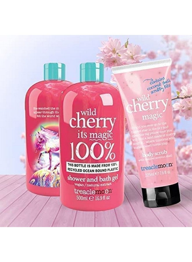 Treaclemoon Wild Cherry Magic Body Scrub With Natural Coconut Shell Scrubby Bits - Removes Dirt & Dead Skin From Neck, Knees, Elbows & Arms For Smooth Skin | Paraben Free Body Wash| 100% Vegan Friendly | Dermatologist Tested For All Skin Type - 225 Ml. - Image 2