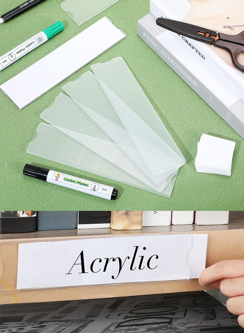 NajmStyle Acrylic Wall Name Plate Holder,Clear Plastic Sign Label Frame with Adhesive Tape,Horizontal Wall Name Plates for Door,Office Nameplate Display Trays for Office Home - Image 2