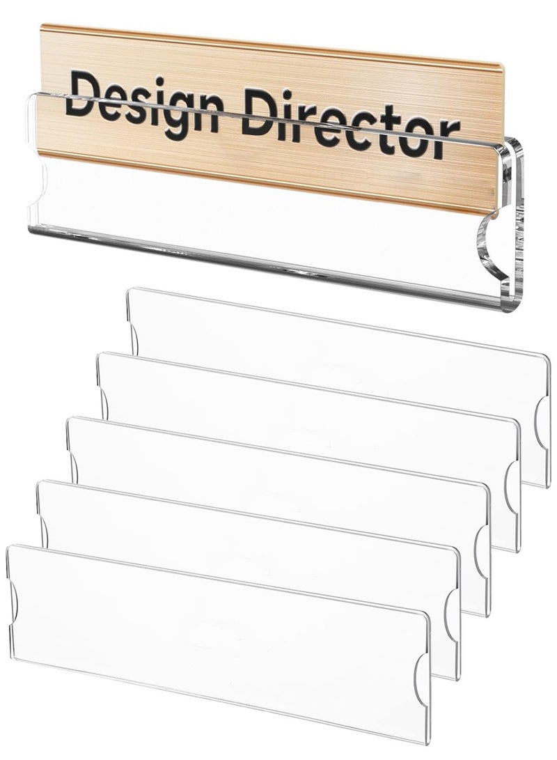 NajmStyle Acrylic Wall Name Plate Holder,Clear Plastic Sign Label Frame with Adhesive Tape,Horizontal Wall Name Plates for Door,Office Nameplate Display Trays for Office Home - Image 1