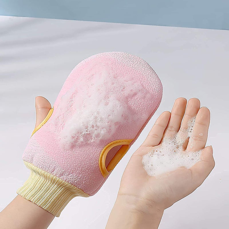 GERIX 3 Pcs Bath Loofah deep exfoliating Gloves skin Back Scrubber Ball sponge for shower body bathing by women men baby - Image 2