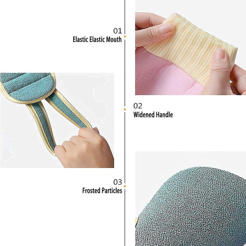 GERIX 3 Pcs Bath Loofah deep exfoliating Gloves skin Back Scrubber Ball sponge for shower body bathing by women men baby - Image 5