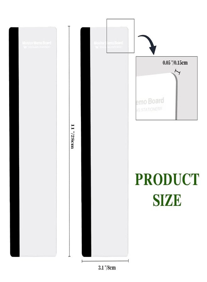 HQIOA Office Desk Accessories 2pcs Computer Monitor Memo Board Message Board Transparent Acrylic Side Panel Sticky Note Board Left and Right Computer Note Board Suitable for Women Work Form Home Office - Image 3