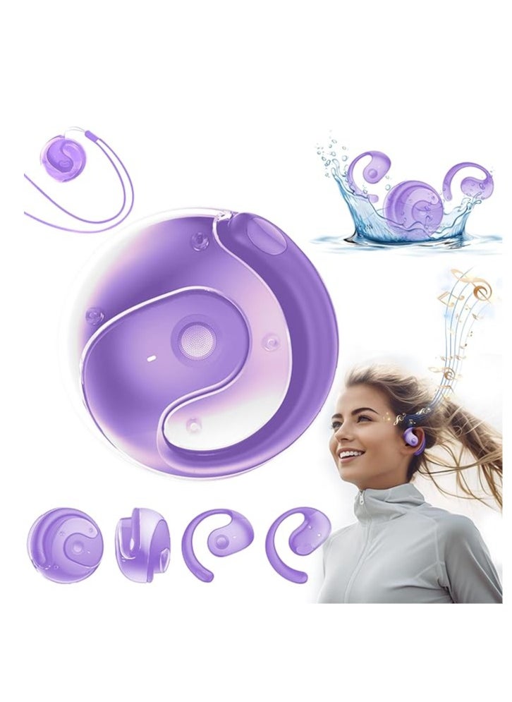 Generic Wireless Earbuds OWS Stereo Sound BT5.4 Earphone IPX5 Waterproof Ergonomic Design Open On-Ear Sports Earbuds Intelligent Noise Canceling Long Endurance Purple  - Image 1
