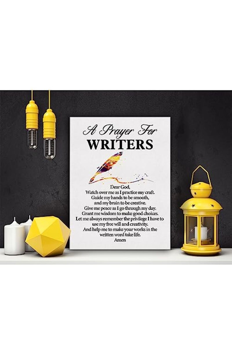 Hijie a Writer's Prayer Quote Poster Canvas Wall Art for Office Home Decor - Writers Canvas Print Wall Art Painting Ready to Hang Gifts - Easel & Hanging Hook 12x15 Inch - Image 5
