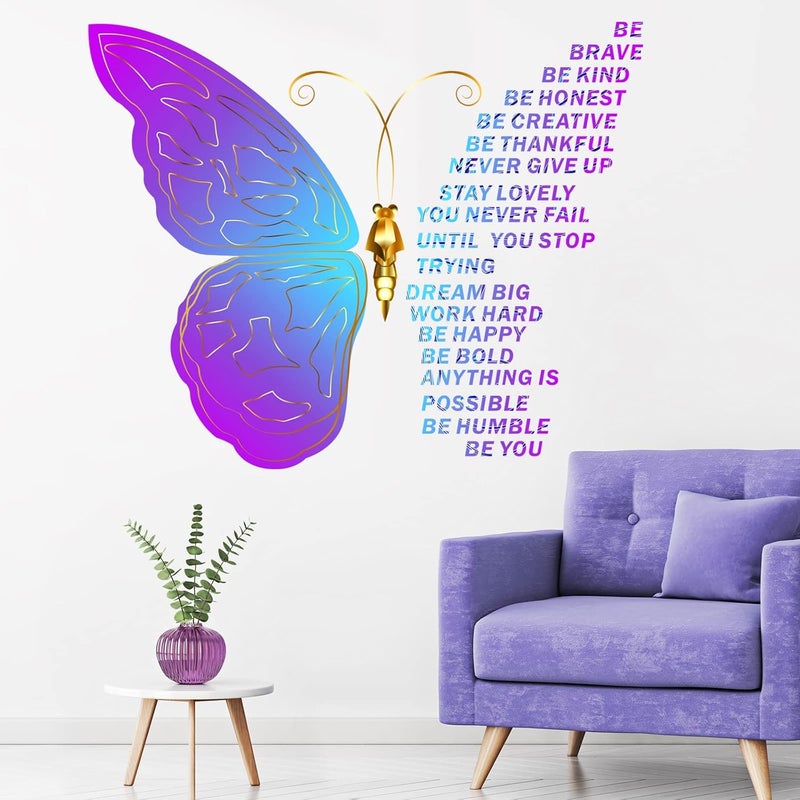 Epakh Butterfly Inspirational Quotes Wall Decals Vinyl Butterfly Wall Art Stickers Large Motivational Positive Phrase Decor Gift for Bedroom Living Room Kitchen Home - Image 4
