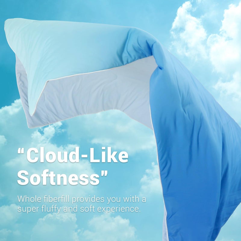 Elegear Cooling Comforter Queen Absorbs Body Heat to Keep Cool, Double-Sided Cooling Blanket for Hot Sleepers Arc-Chill Cool Fabric Q-Max>0.5, Lightweight Summer Comforter Cold Blanket, Gradient Blue - Image 3