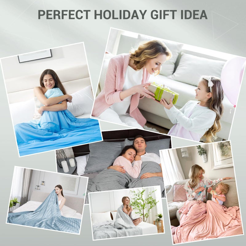 Elegear Cooling Comforter Queen Absorbs Body Heat to Keep Cool, Double-Sided Cooling Blanket for Hot Sleepers Arc-Chill Cool Fabric Q-Max>0.5, Lightweight Summer Comforter Cold Blanket, Gradient Blue - Image 5