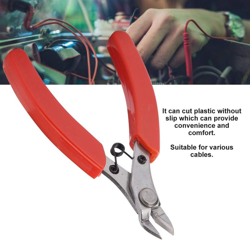 Flush Cutters, Wire Cutters Multifunctional Mini Steel Electronic Diagonal Pliers, Side Cutters for Electronics Cables Cutting Needs (S) - Image 3