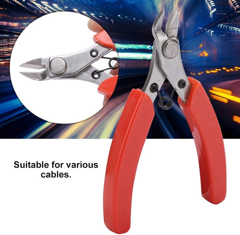 Flush Cutters, Wire Cutters Multifunctional Mini Steel Electronic Diagonal Pliers, Side Cutters for Electronics Cables Cutting Needs (S) - Image 2