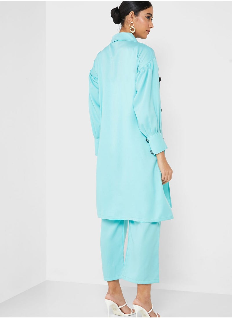مويستريت طقم (معطف بأكمام منفوشة + بنطال)  - Image 2