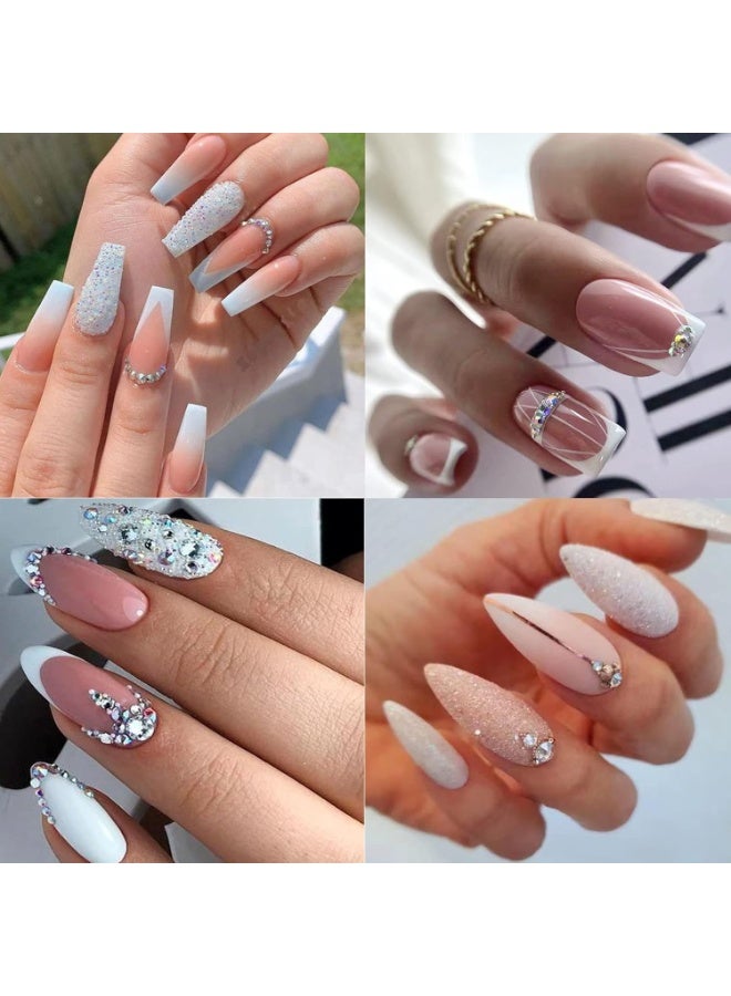 general Nail Art Pearls Rhinestones with Glue Gel White Flatback Pearls Luxurious Nail Charms Supplies Accessories Colorful Nails Rhinestones Gems Jewelry for Women Nails Design - Image 4