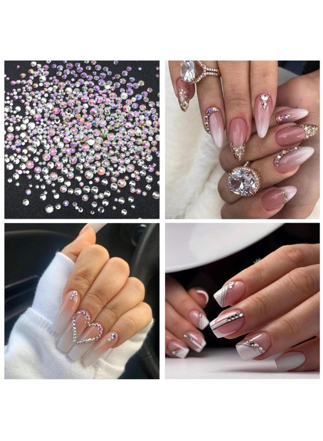 general Nail Art Pearls Rhinestones with Glue Gel White Flatback Pearls Luxurious Nail Charms Supplies Accessories Colorful Nails Rhinestones Gems Jewelry for Women Nails Design - Image 3