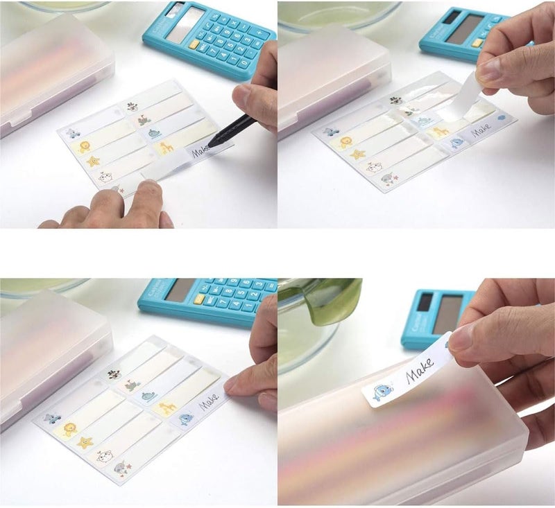 إي سي في في 200 قطعة من ملصقات زجاجات الأطفال، ملصقات زجاجات أطفال ذاتية التغليف مقاومة للماء للأطفال: مثالية للحضانة والمدرسة وتنظيم المنزل مع مطبوعات كرتونية رائعة - Image 3