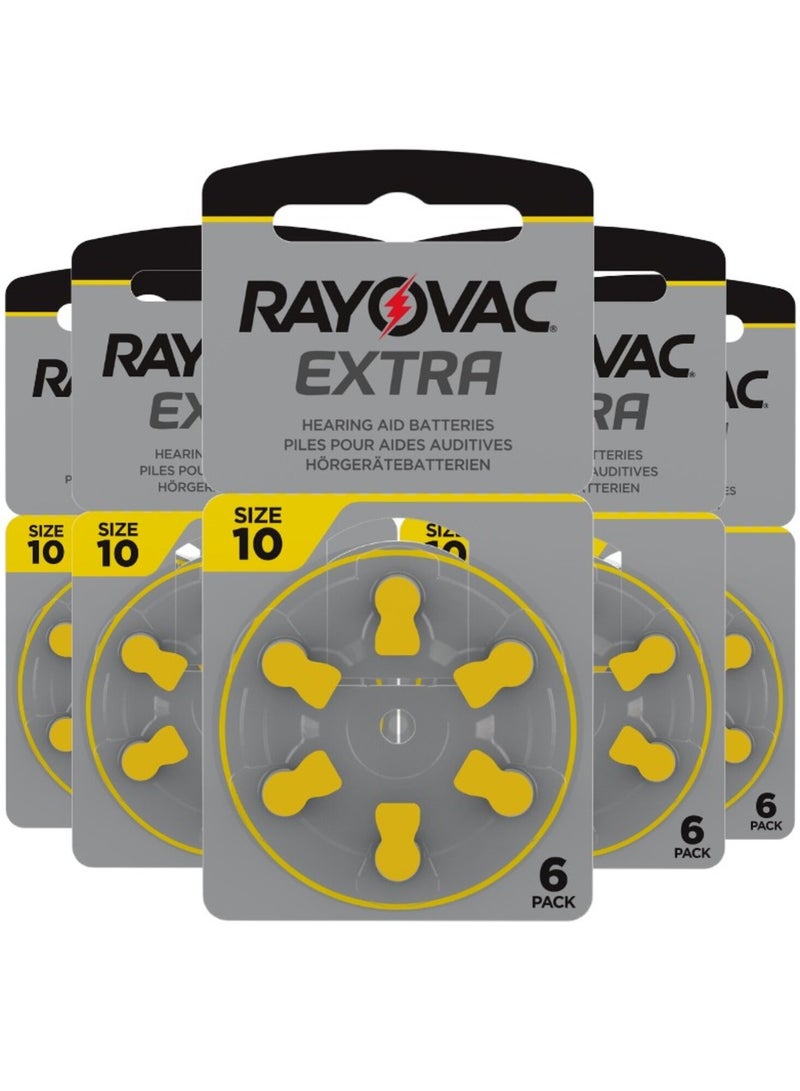 Rayovac 30-Pieces Rayovac Extra (Size 10) Hearing Aid Batteries Zinc-Air 0% Mercury