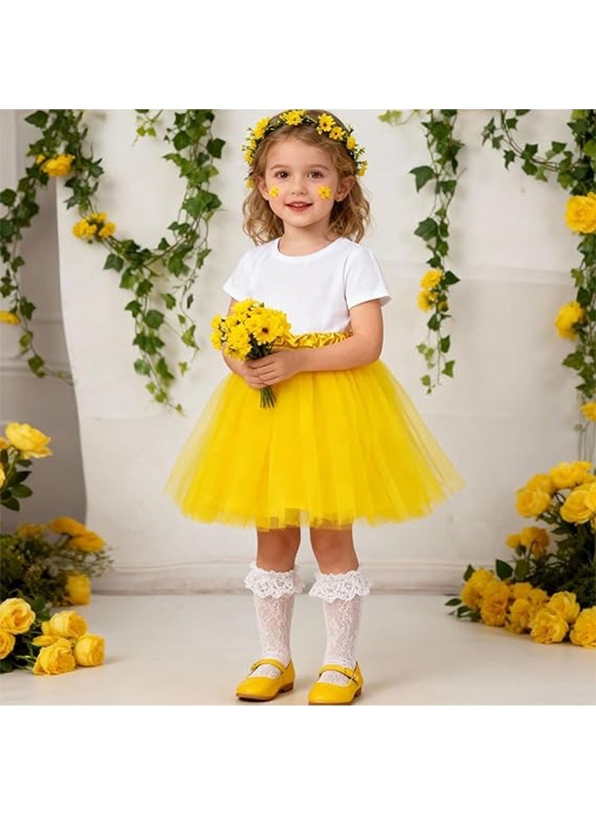 Ba Love Women's Tutu Skirt 50s Vintage Ballet Bubble Dance Skirts Tulle Tutu Skirt Costume for Cosplay Party Baby Kids Girls Women Princess Ballet Dance (Yellow) - Image 5