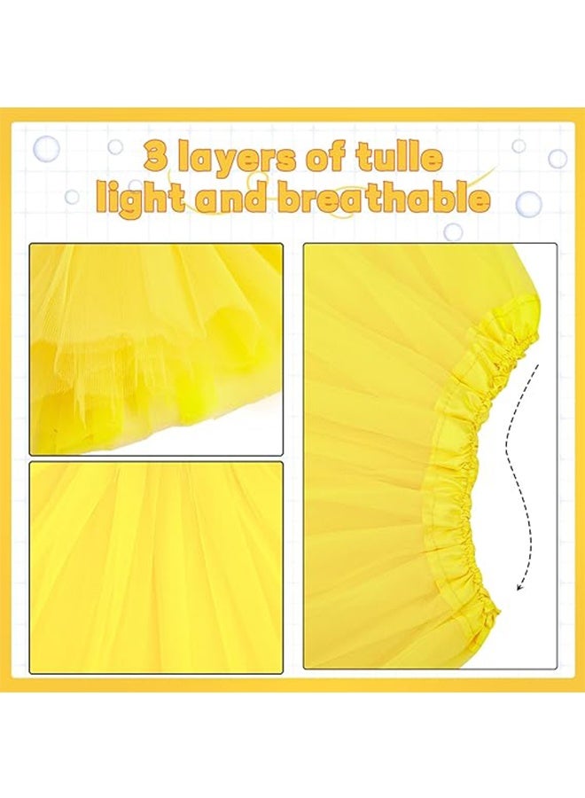 Ba Love Women's Tutu Skirt 50s Vintage Ballet Bubble Dance Skirts Tulle Tutu Skirt Costume for Cosplay Party Baby Kids Girls Women Princess Ballet Dance (Yellow) - Image 4