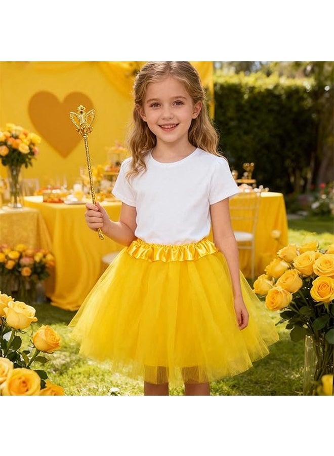 Ba Love Women's Tutu Skirt 50s Vintage Ballet Bubble Dance Skirts Tulle Tutu Skirt Costume for Cosplay Party Baby Kids Girls Women Princess Ballet Dance (Yellow) - Image 2