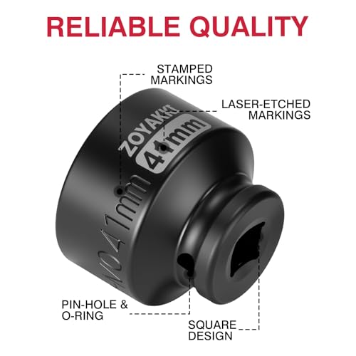 ZOYAKKI 12 Drive x 41mm Shallow Impact SocketCRMO Steel1PCS Drive 6 Point Axle Nut Socket for Easy Removal of Axle Shaft Nuts Metric 41MM - Image 5
