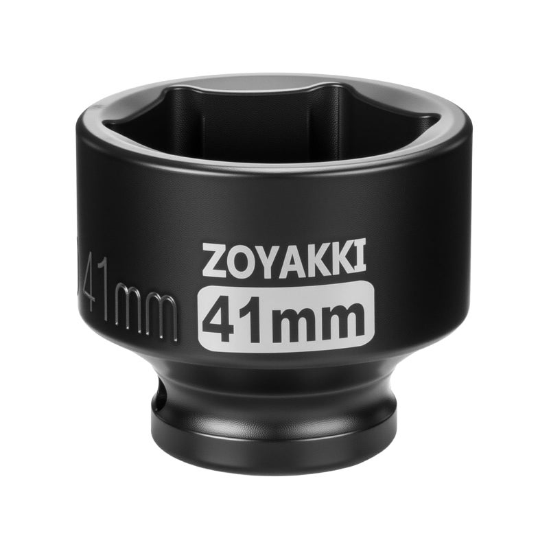 ZOYAKKI 12 Drive x 41mm Shallow Impact SocketCRMO Steel1PCS Drive 6 Point Axle Nut Socket for Easy Removal of Axle Shaft Nuts Metric 41MM - Image 2