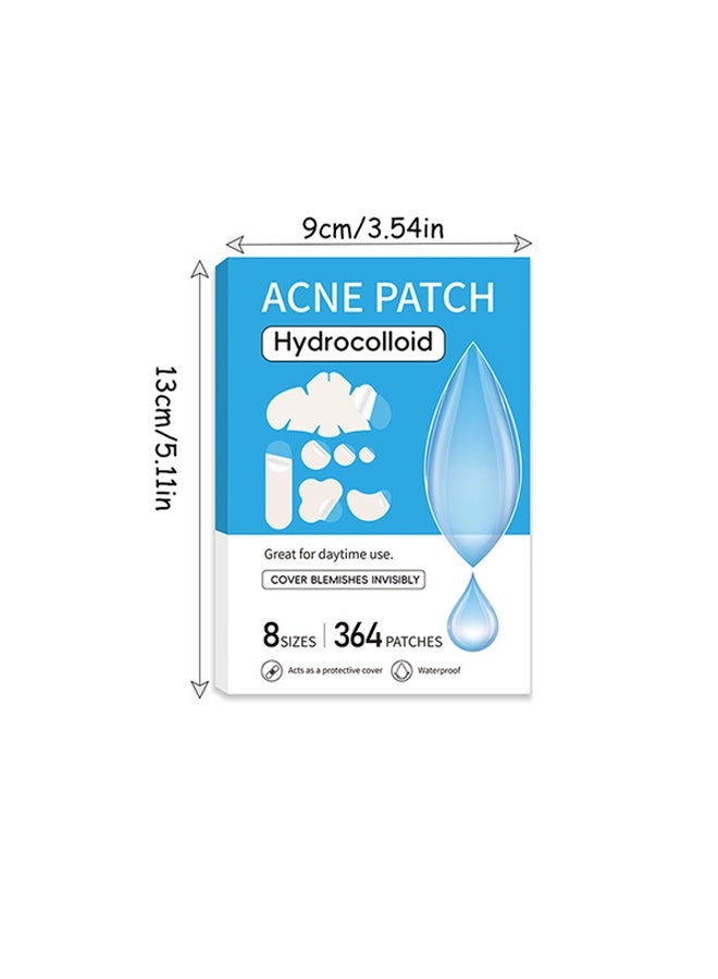 جي دي 364 قطعة من رقعة حب الشباب، 6 أحجام من رقعة حب الشباب الغروانية المائية المتنوعة، للخدود والجبهة والذقن والأنف - Image 2