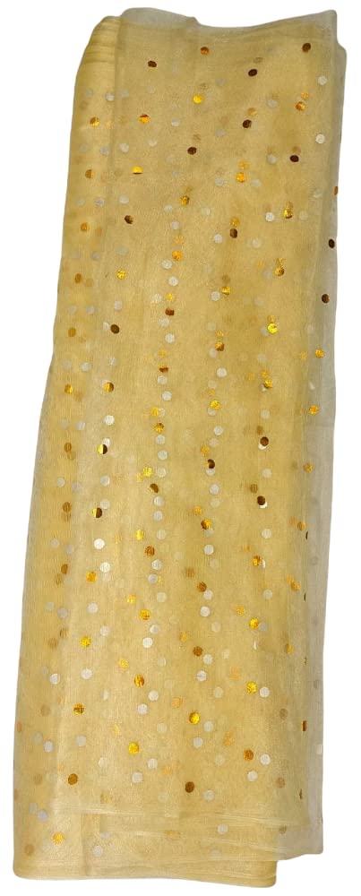 INDIANA CRAFTS Polyester Just Flowers Floral Decorations Party Supplies Flower Mesh Net for Bouquet Dcor Party Hall Dcor and Trousseau Size 30 inch X10M Cream