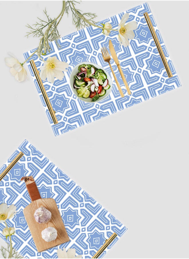 LOWHA Decorative Acrylic Serving Tray with Gold Color Metal Handles Islamic Patterns 20x30cm  - Image 4