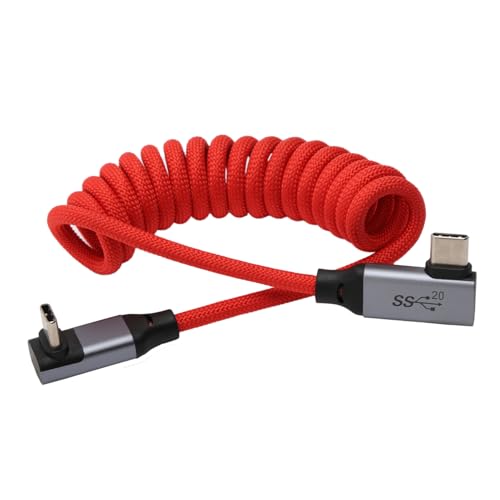 HangTon USBC Right Angle Cable USB TypeC Data Power Video Recording for Canon R5C Sony A1ii ZCAM Blackmagic Camera Samsung External SSD iPhone 1617 Monitor 20Gbps 100W 4K 60p - Image 3