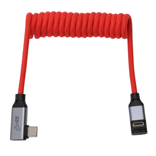 HangTon USBC Right Angle Cable USB TypeC Data Power Video Recording for Canon R5C Sony A1ii ZCAM Blackmagic Camera Samsung External SSD iPhone 1617 Monitor 20Gbps 100W 4K 60p - Image 1