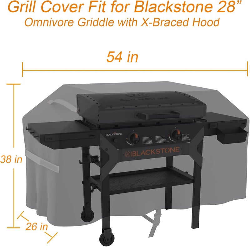EDIBIN 28 Inch Griddle Cover for Blackstone 28” Omnivore Griddle with X-Braced Hood, Heavy Duty Waterproof Griddle Cover 28 inch for Blackstone 2311 Griddle - Image 2