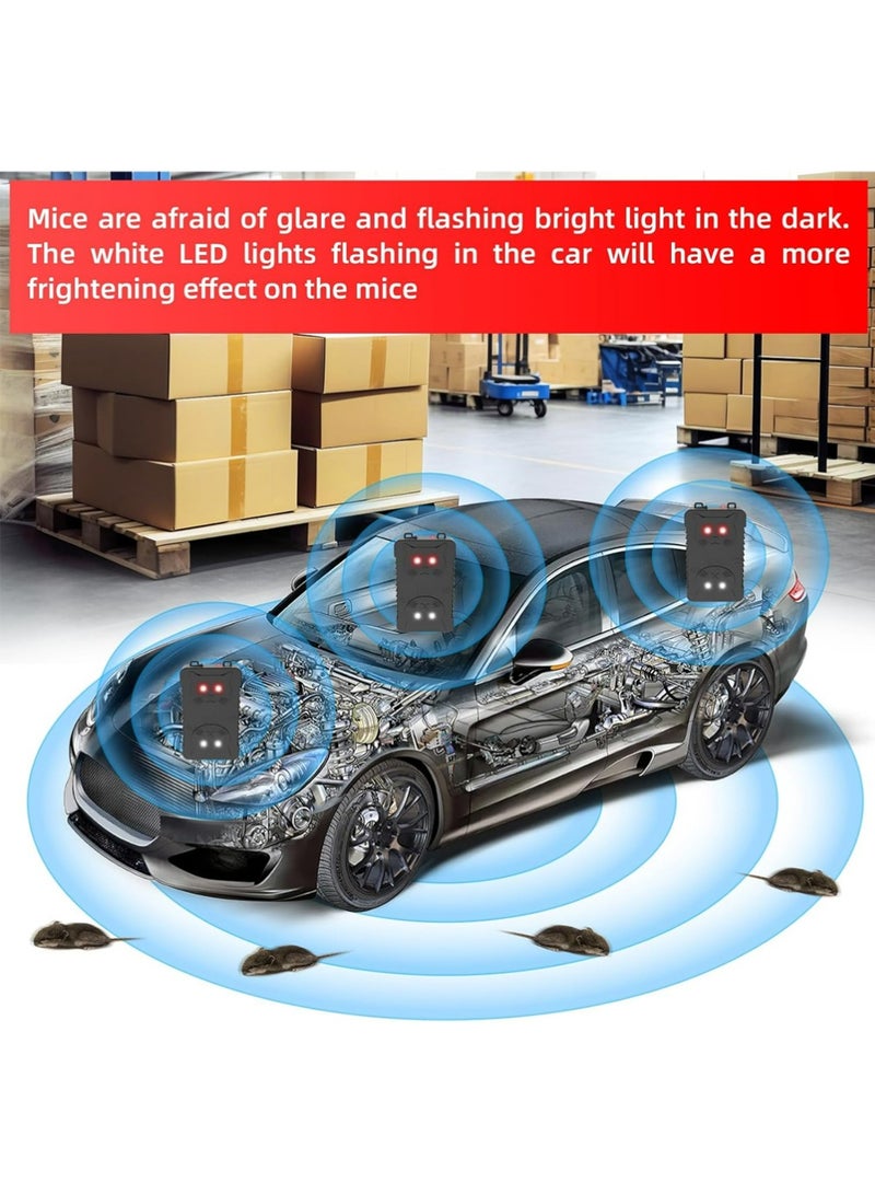 بولوز رذاذ صوتي لصد القوارض للسيارات، تحت غطاء المحرك مع أضواء LED متقطعة، يعمل بالكهرباء والبطارية، يبعد الفئران والجرذان والجرذان عن المركبات والشاحنات والمستودعات والأقبية. - Image 4