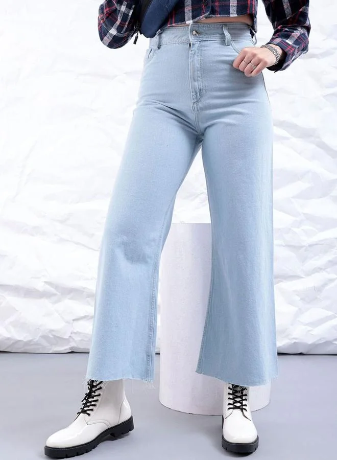 Freehand Freehand Women Blue Mid Rise Solid Bootcut Fit Jeans