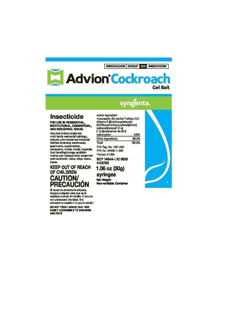 syngenta Advion Cockroach Gel Bait 30g Insect Killer Pest Control, Indoor and Outdoor Use, Roach Killer Gel  - Image 4