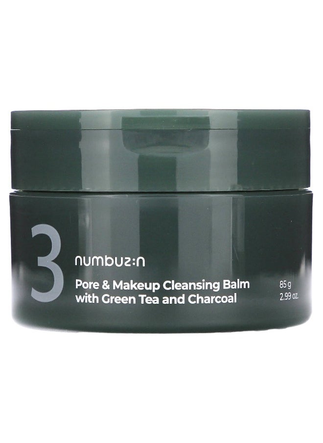 numbuzin Numbuzin, No.3 Pore & Makeup Cleansing Balm With Green Tea and Charcoal, 2.99 oz (85 g)  - Image 1