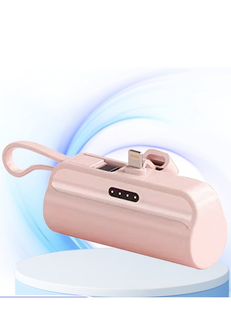 xinzhen - Fast Charging iPhone Power Bank 5000mAh Mini Battery Pack - Type-C Input, Lightning Output Pink - Image 1